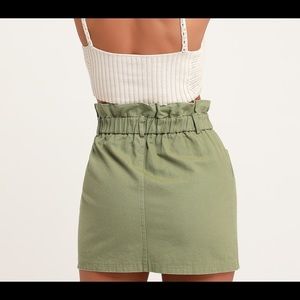 Lulu’s Olive Green Denim Skirt